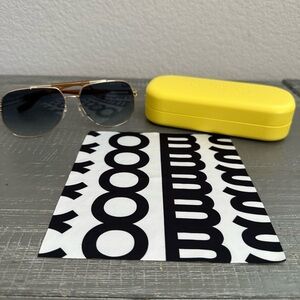 Gold Marc Jacobs Aviator Sunglasses with Yellow Case